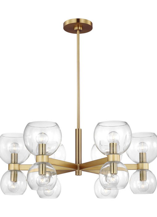 Visual Comfort Studio KSC10212BBSCG Six Light Chandelier, Burnished Brass with Clear Glass