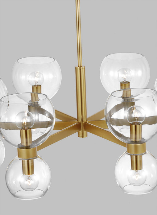 Visual Comfort Studio KSC10212BBSCG Six Light Chandelier, Burnished Brass with Clear Glass