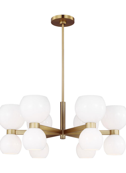 Visual Comfort Studio KSC10212BBSMG 12 Light Chandelier, Burnished Brass with Milk White Glass