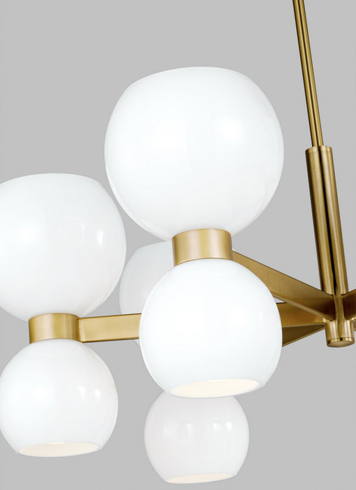 Visual Comfort Studio KSC10212BBSMG 12 Light Chandelier, Burnished Brass with Milk White Glass