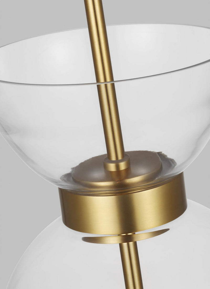 Visual Comfort Studio KSP1031BBSCG One Light Pendant, Burnished Brass with Clear Glass