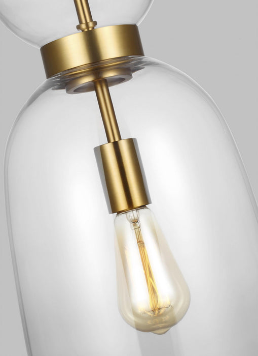 Visual Comfort Studio KSP1031BBSCG One Light Pendant, Burnished Brass with Clear Glass