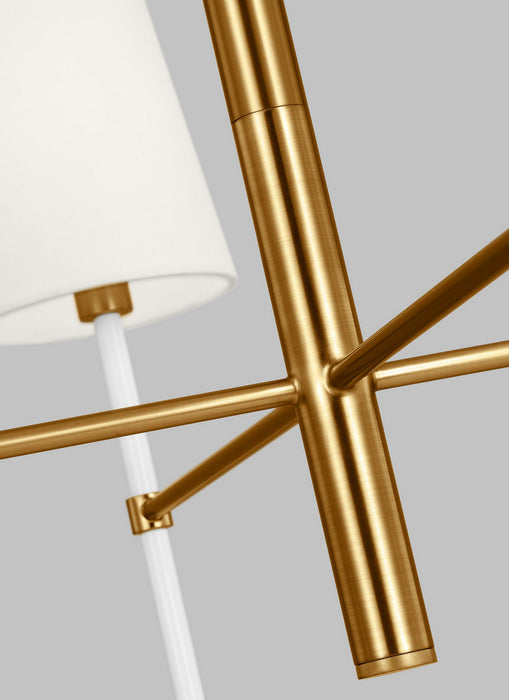Visual Comfort Studio KSC1074BBSGW Four Light Chandelier, Burnished Brass