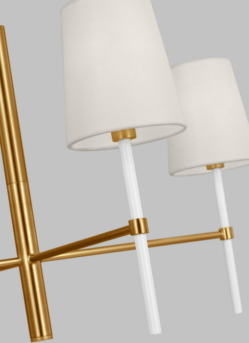 Visual Comfort Studio KSC1074BBSGW Four Light Chandelier, Burnished Brass