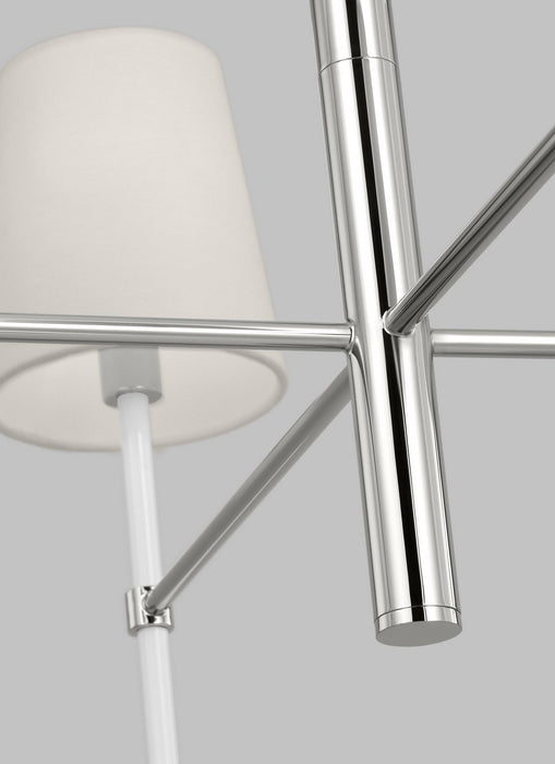 Visual Comfort Studio KSC1074PNGW Four Light Chandelier, Polished Nickel