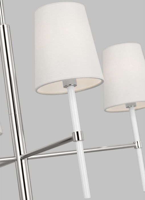 Visual Comfort Studio KSC1074PNGW Four Light Chandelier, Polished Nickel