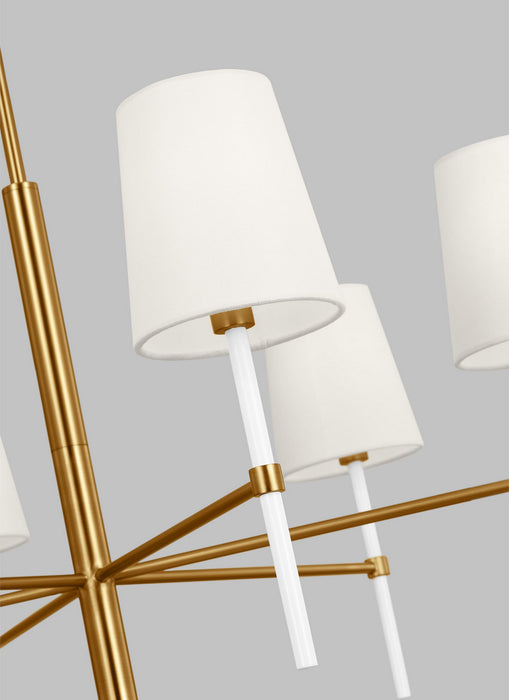 Visual Comfort Studio KSC1086BBSGW Six Light Chandelier, Burnished Brass