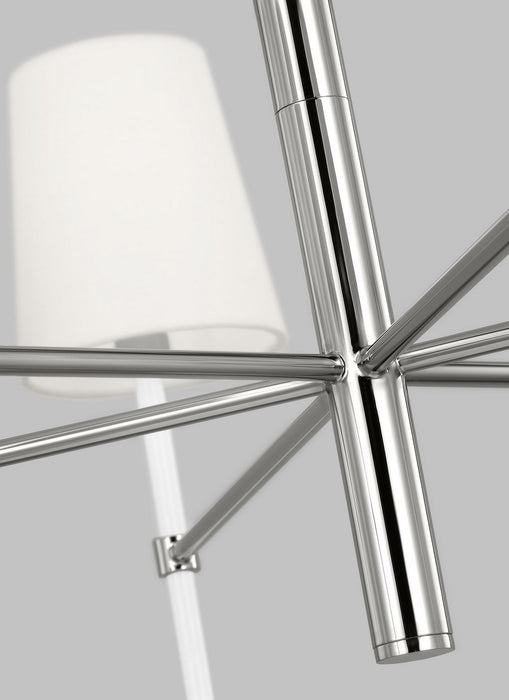 Visual Comfort Studio KSC1086PNGW Six Light Chandelier, Polished Nickel