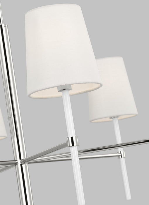 Visual Comfort Studio KSC1086PNGW Six Light Chandelier, Polished Nickel