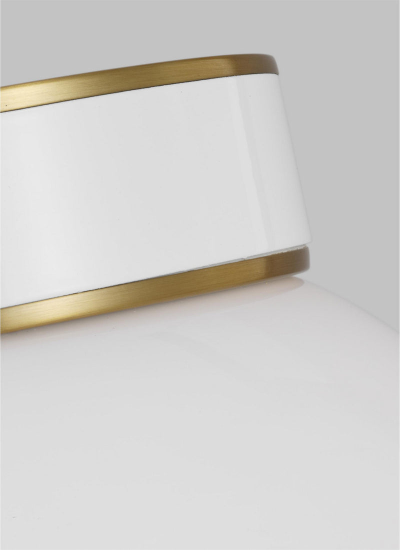 Visual Comfort Studio KSF1051BBSGW One Light Flush Mount, Burnished Brass