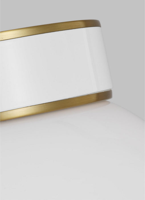 Visual Comfort Studio KSF1051BBSGW One Light Flush Mount, Burnished Brass