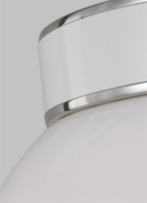 Visual Comfort Studio KSF1051PNGW One Light Flush Mount, Polished Nickel