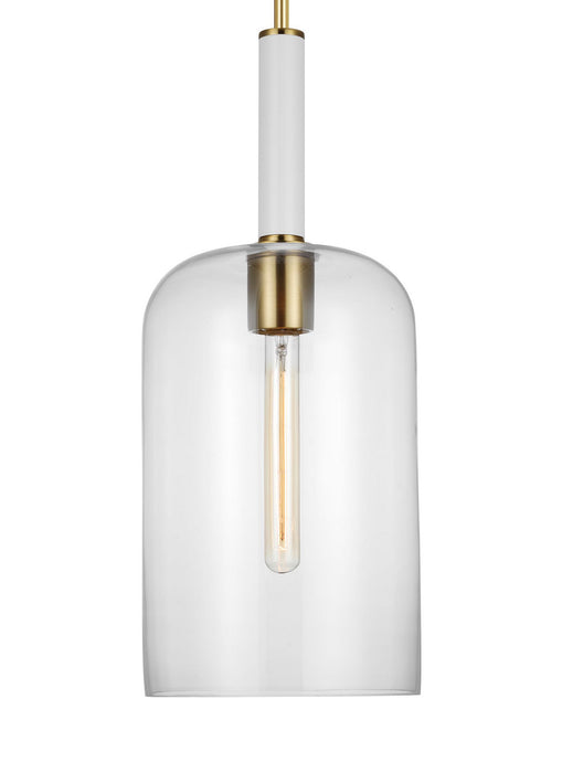 Visual Comfort Studio KSP1051BBSGW One Light Pendant, Burnished Brass