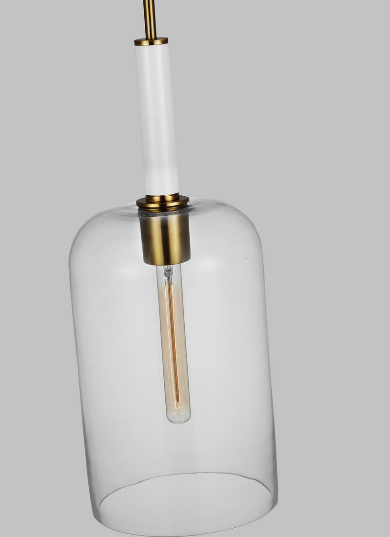 Visual Comfort Studio KSP1051BBSGW One Light Pendant, Burnished Brass