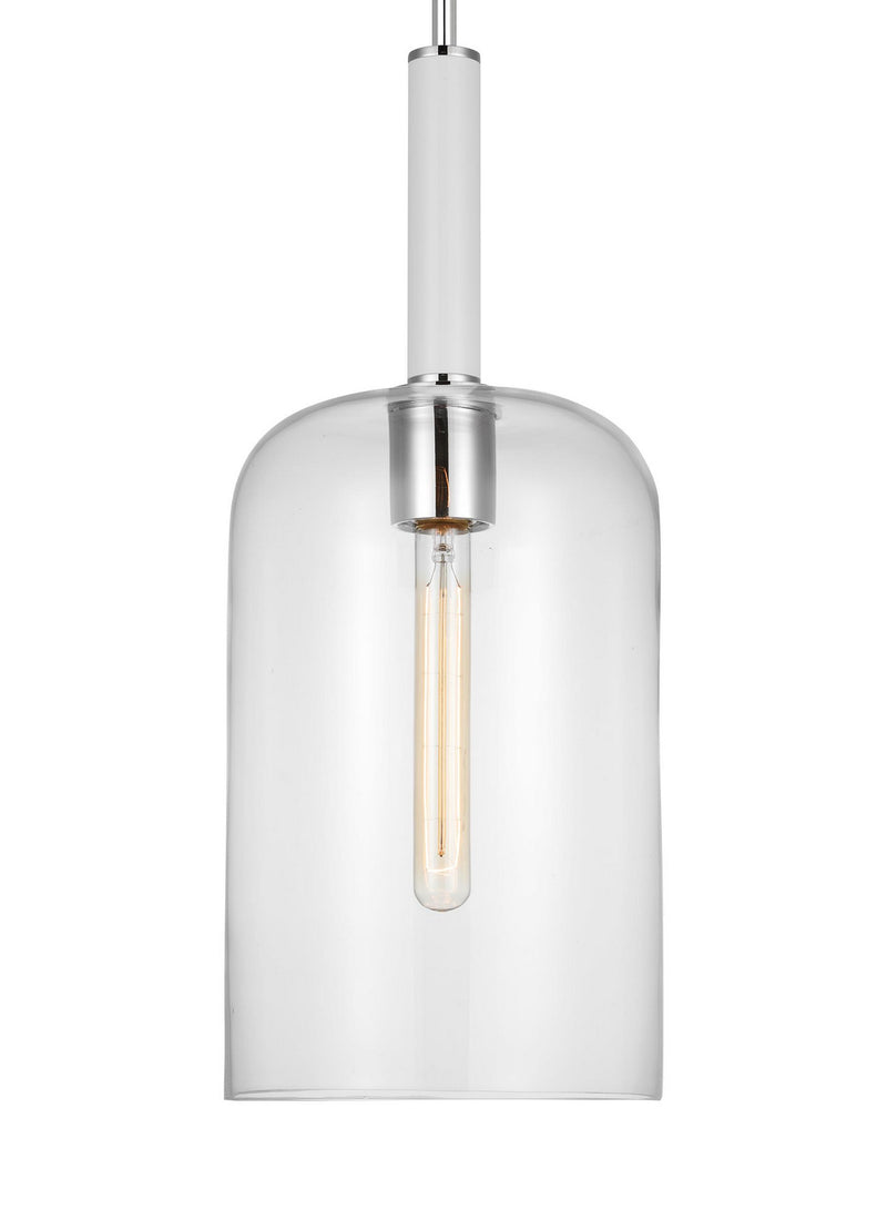 Visual Comfort Studio KSP1051PNGW One Light Pendant, Polished Nickel