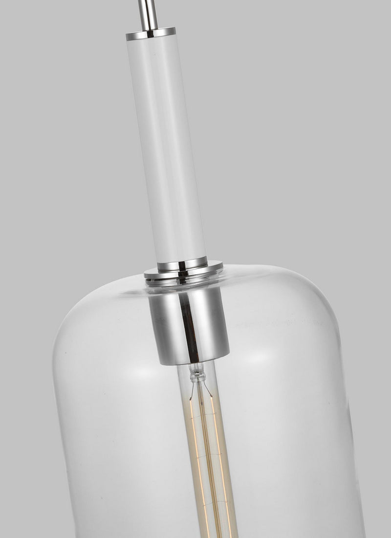 Visual Comfort Studio KSP1051PNGW One Light Pendant, Polished Nickel