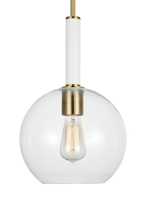 Visual Comfort Studio KSP1061BBSGW One Light Pendant, Burnished Brass