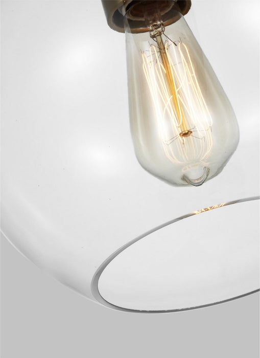 Visual Comfort Studio KSP1061BBSGW One Light Pendant, Burnished Brass