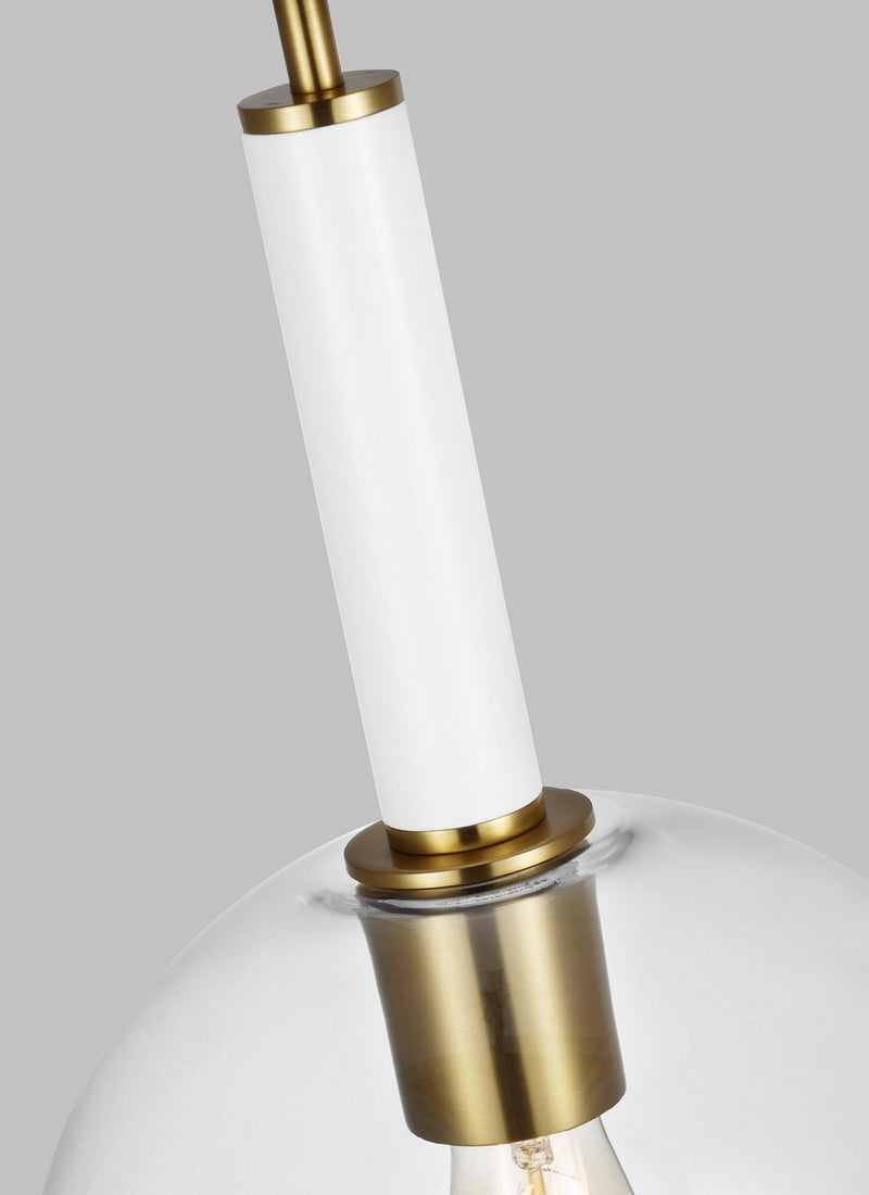 Visual Comfort Studio KSP1061BBSGW One Light Pendant, Burnished Brass