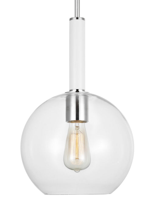 Visual Comfort Studio KSP1061PNGW One Light Pendant, Polished Nickel
