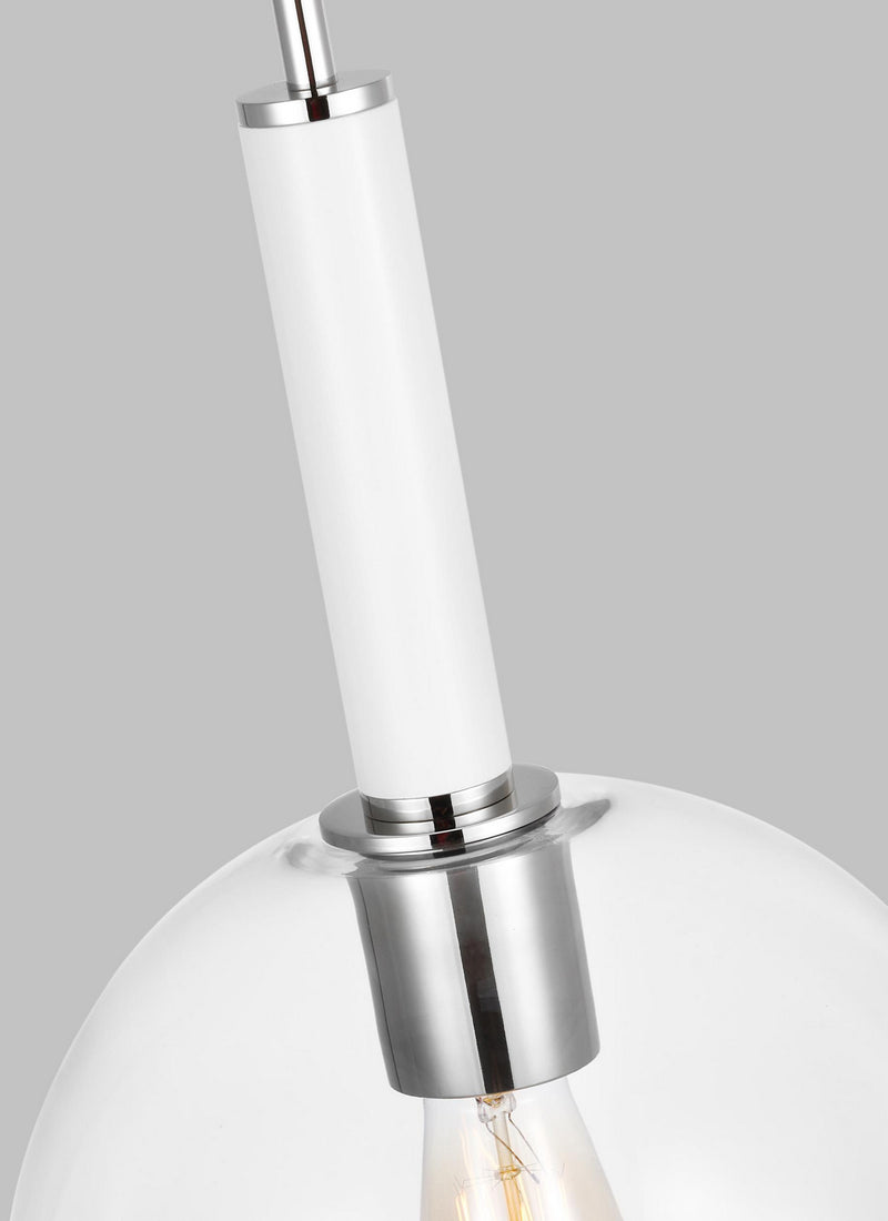 Visual Comfort Studio KSP1061PNGW One Light Pendant, Polished Nickel