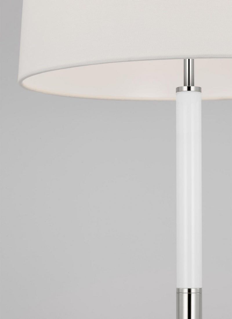 Visual Comfort Studio KST1041PNGW1 One Light Table Lamp, Polished Nickel