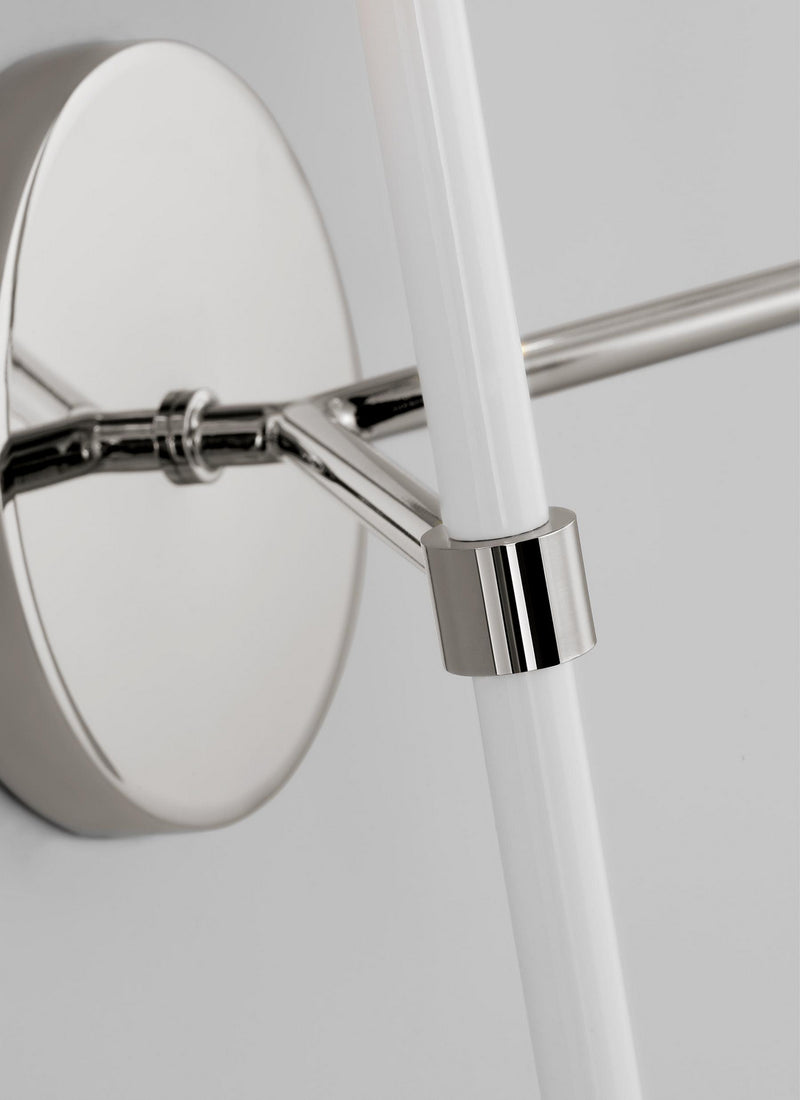 Visual Comfort Studio KSW1102PNGW Two Light Wall Sconce, Polished Nickel