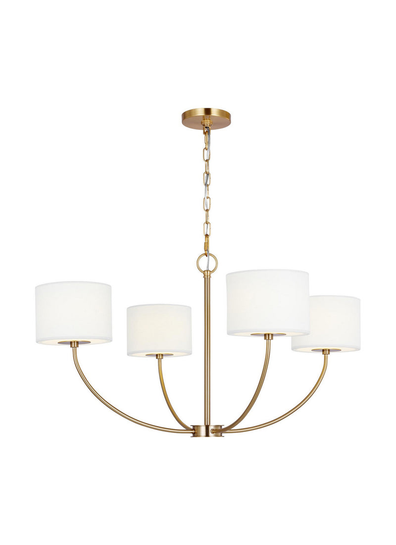 Visual Comfort Studio KSC1034BBS Four Light Chandelier, Burnished Brass