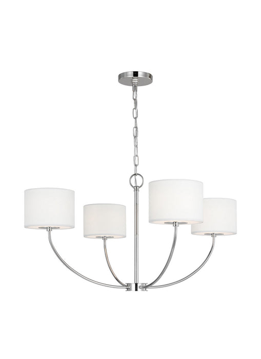 Visual Comfort Studio KSC1034PN Four Light Chandelier, Polished Nickel