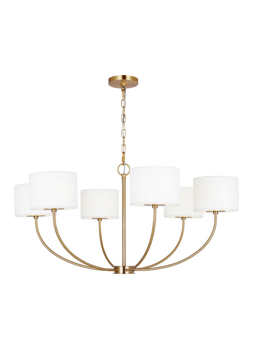 Visual Comfort Studio KSC1046BBS Six Light Chandelier, Burnished Brass