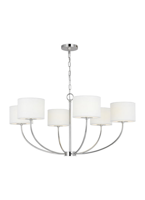 Visual Comfort Studio KSC1046PN Six Light Chandelier, Polished Nickel