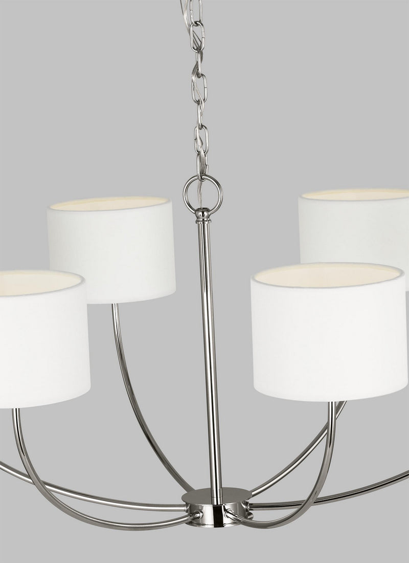 Visual Comfort Studio KSC1046PN Six Light Chandelier, Polished Nickel