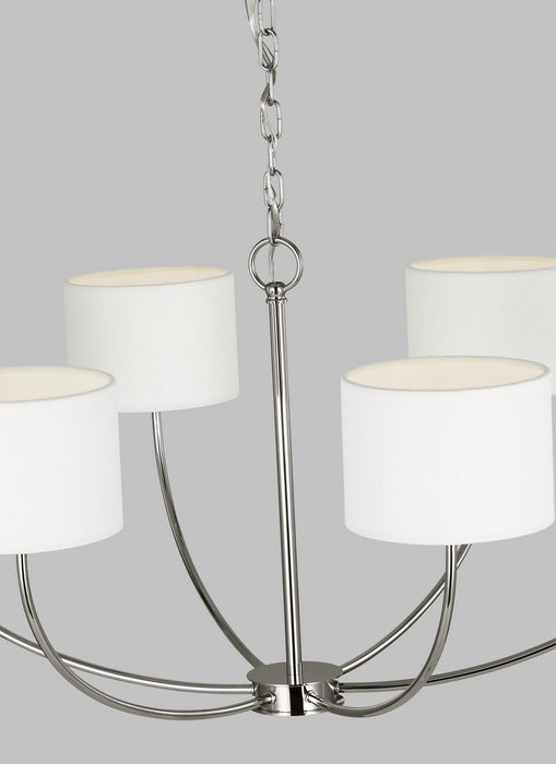 Visual Comfort Studio KSC1046PN Six Light Chandelier, Polished Nickel
