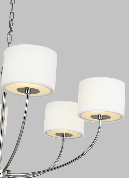Visual Comfort Studio KSC1046PN Six Light Chandelier, Polished Nickel