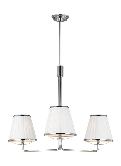 Visual Comfort Studio LC1173PN Three Light Chandelier, Polished Nickel