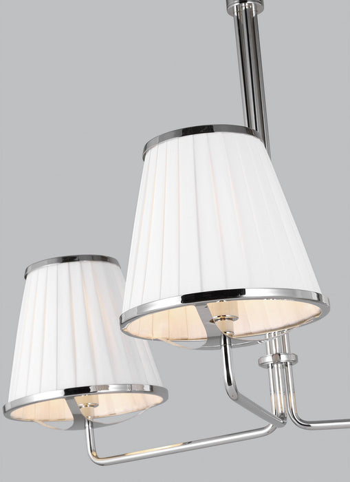 Visual Comfort Studio LC1173PN Three Light Chandelier, Polished Nickel