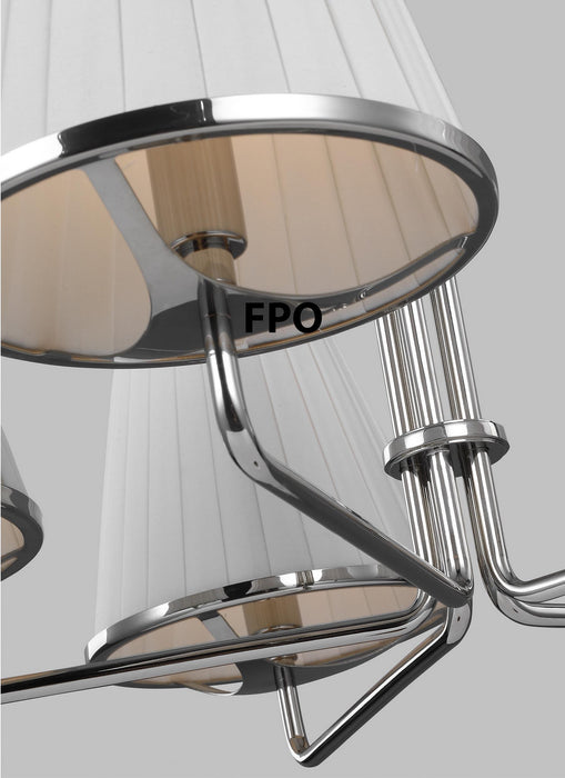 Visual Comfort Studio LC1185PN Five Light Chandelier, Polished Nickel