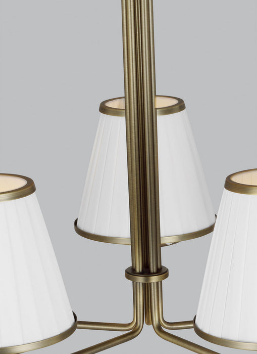 Visual Comfort Studio LC1185TWB Five Light Chandelier, Time Worn Brass