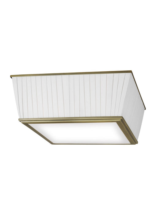 Visual Comfort Studio LF1044TWB Four Light Flush Mount, Time Worn Brass