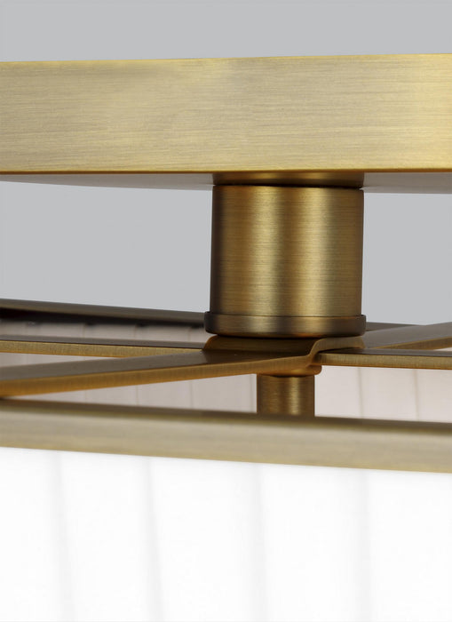 Visual Comfort Studio LF1044TWB Four Light Flush Mount, Time Worn Brass