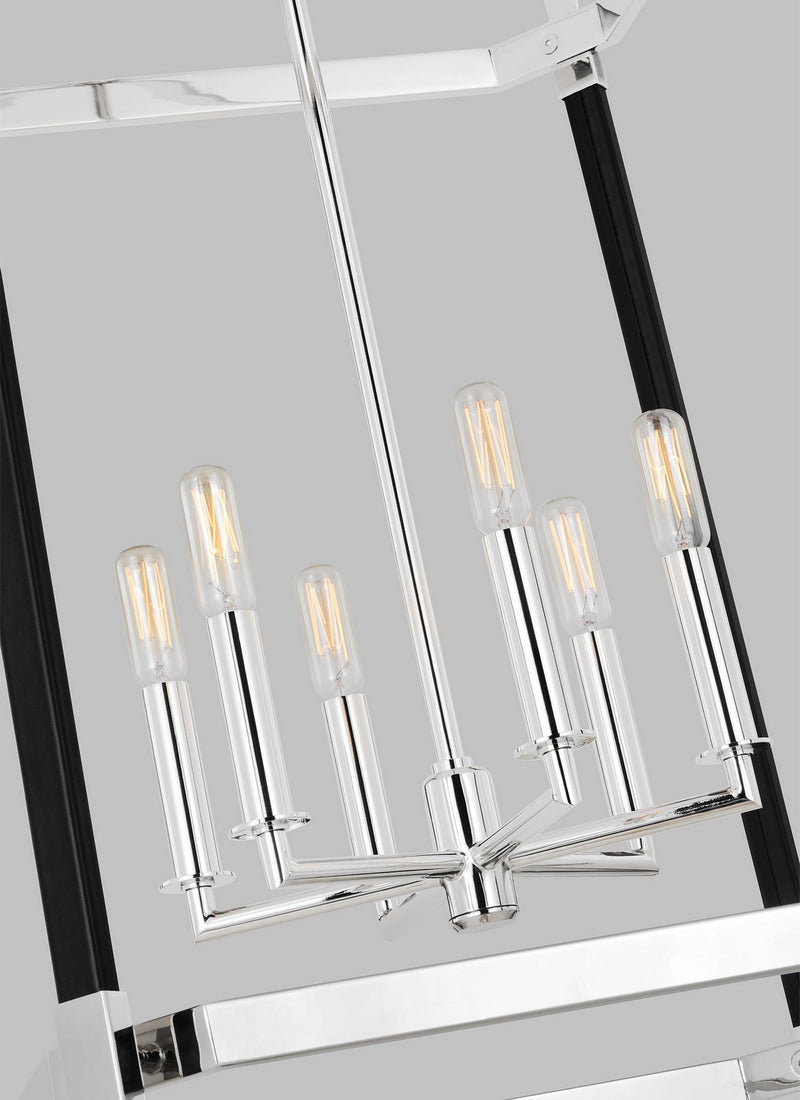 Visual Comfort Studio LC1156PN Six Light Lantern, Polished Nickel