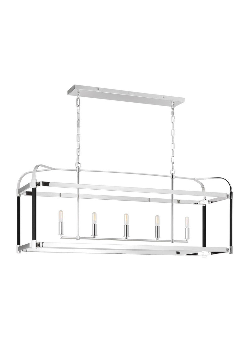 Visual Comfort Studio LC1165PN Five Light Chandelier, Polished Nickel