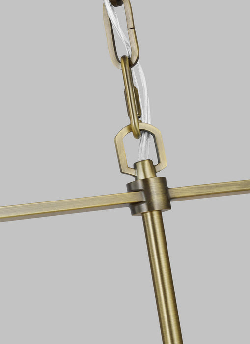 Visual Comfort Studio LC1165TWB Five Light Chandelier, Time Worn Brass