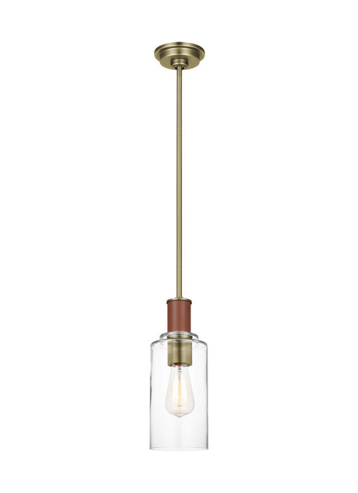 Visual Comfort Studio LP1071TWBCG One Light Pendant, Time Worn Brass