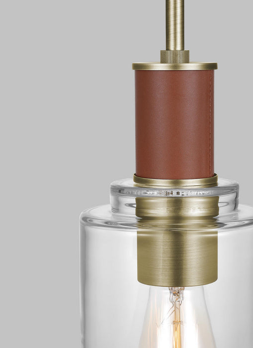 Visual Comfort Studio LP1071TWBCG One Light Pendant, Time Worn Brass