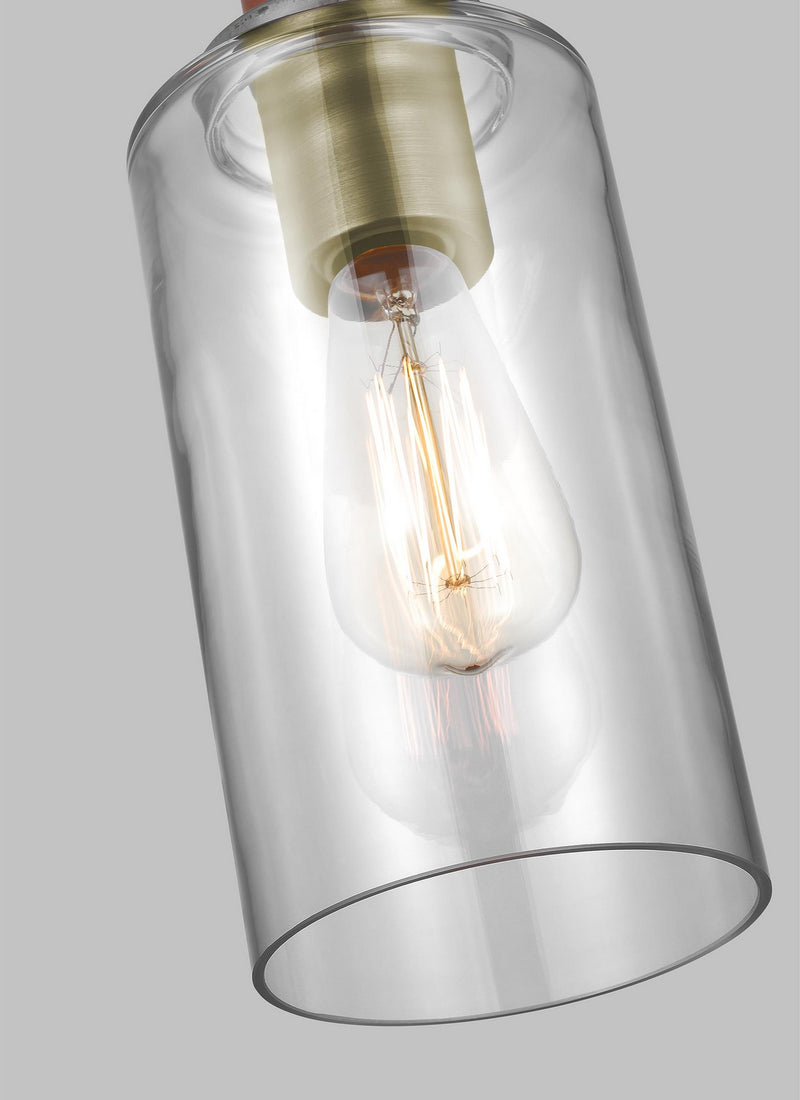 Visual Comfort Studio LP1071TWBCG One Light Pendant, Time Worn Brass