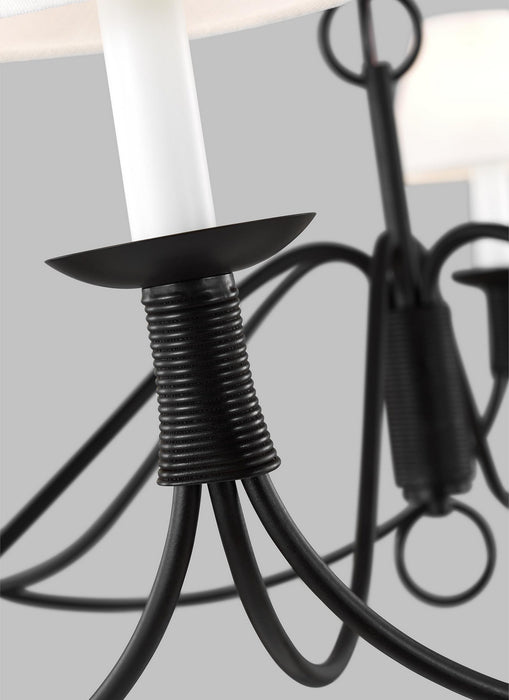 Visual Comfort Studio LC1196AI Six Light Chandelier, Aged Iron