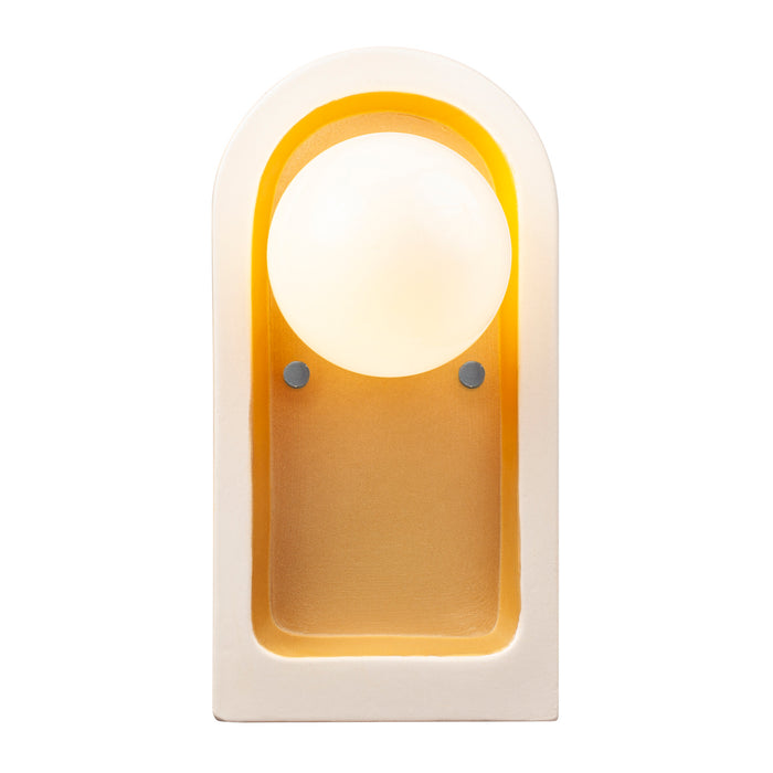 Justice Designs CER-3010-MTGD One Light Wall Sconce, Matte White with Champagne Gold internal finish