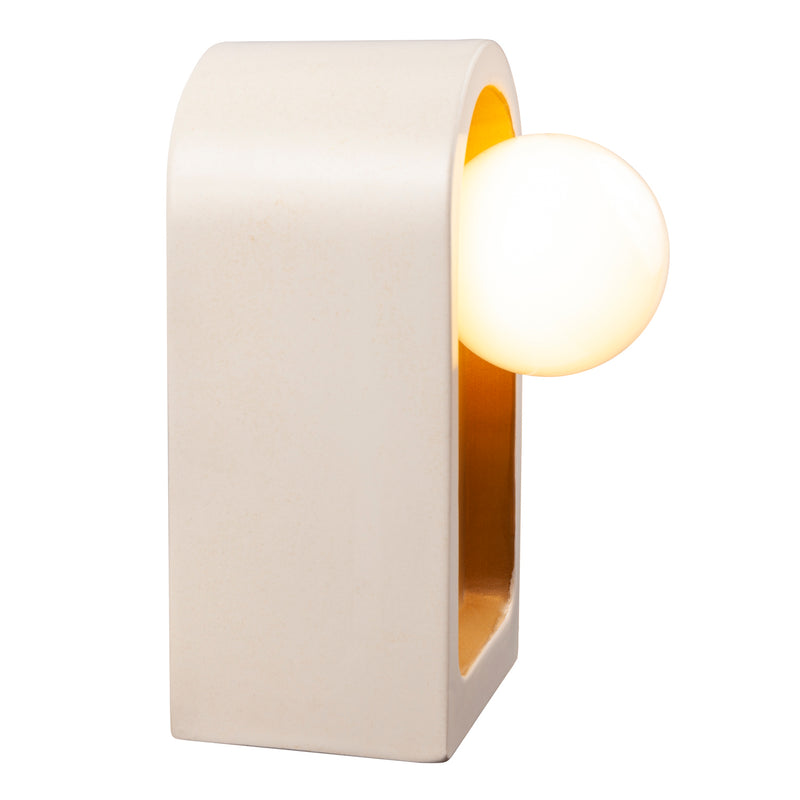 Justice Designs CER-3010-MTGD One Light Wall Sconce, Matte White with Champagne Gold internal finish