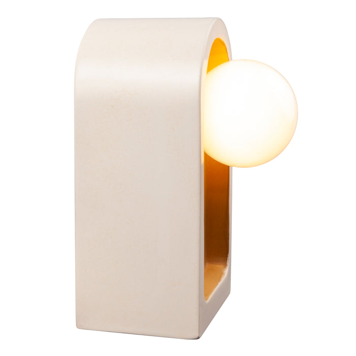 Justice Designs CER-3010-MTGD One Light Wall Sconce, Matte White with Champagne Gold internal finish